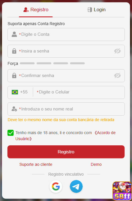 Experiência de Jogos 58ff.com